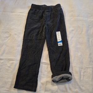 Jumping Beans boys size 6 gray corduroy pants, lined, soft waisted NEW